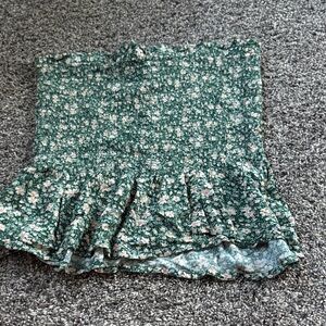 Floral Smocked Green Tube Top